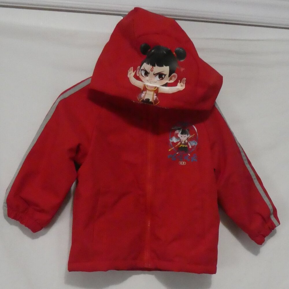 Unbranded Chinese Character NE ZHA | medium | Red Ne Zha Print Hooded Jacket